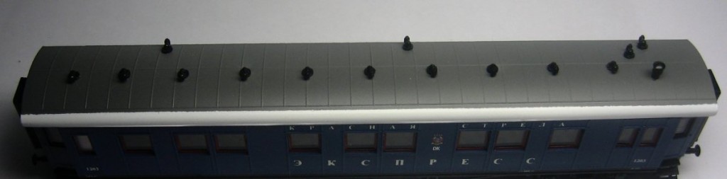 Модель пассажирского вагона 1 класса, ТТ (1:120)