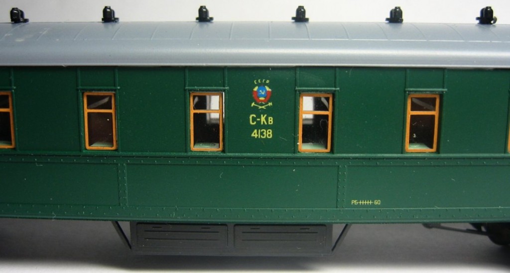 Модель пассажирского вагона типа Владикавказской ж.д., ТТ (1:120)